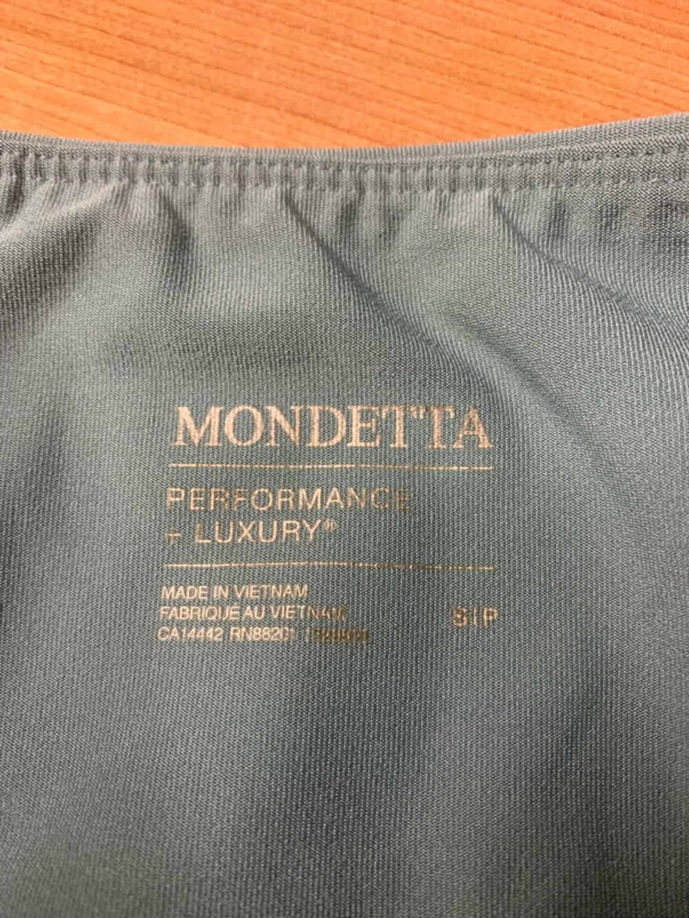 Mondetta Teal Performance Leggings with Gold Logo Print - Picture 3 of 8